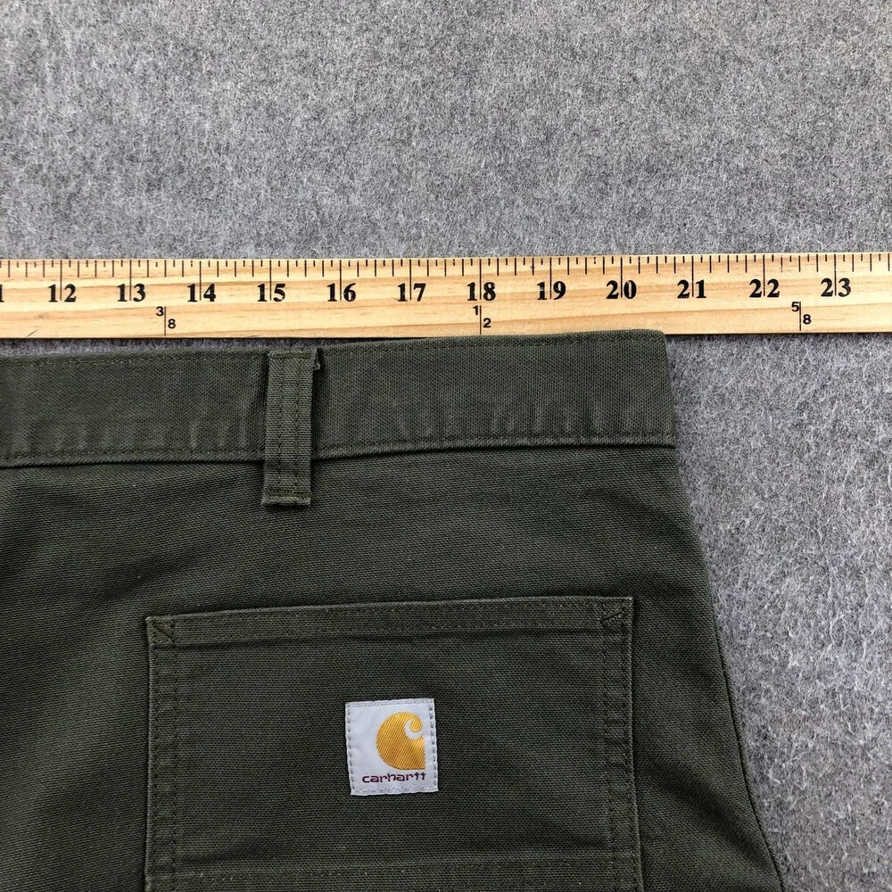 Carhartt Pants Mens 40x32 Green Canvas Carpenter Relaxed Straight Workwear